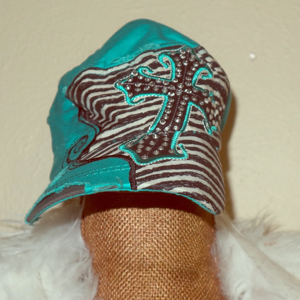Vintage blue designed hat